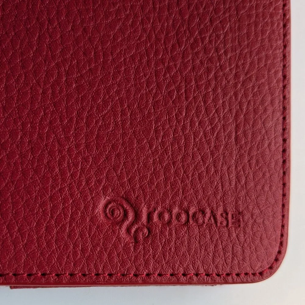 Roocase Red Leather Folio Protective Case Cover Stand Roocase 10